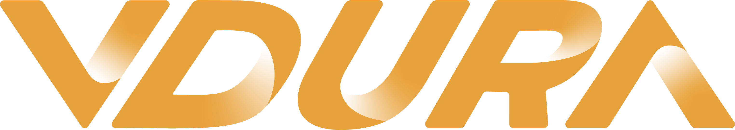 VDURA wordmark, amber on titanium