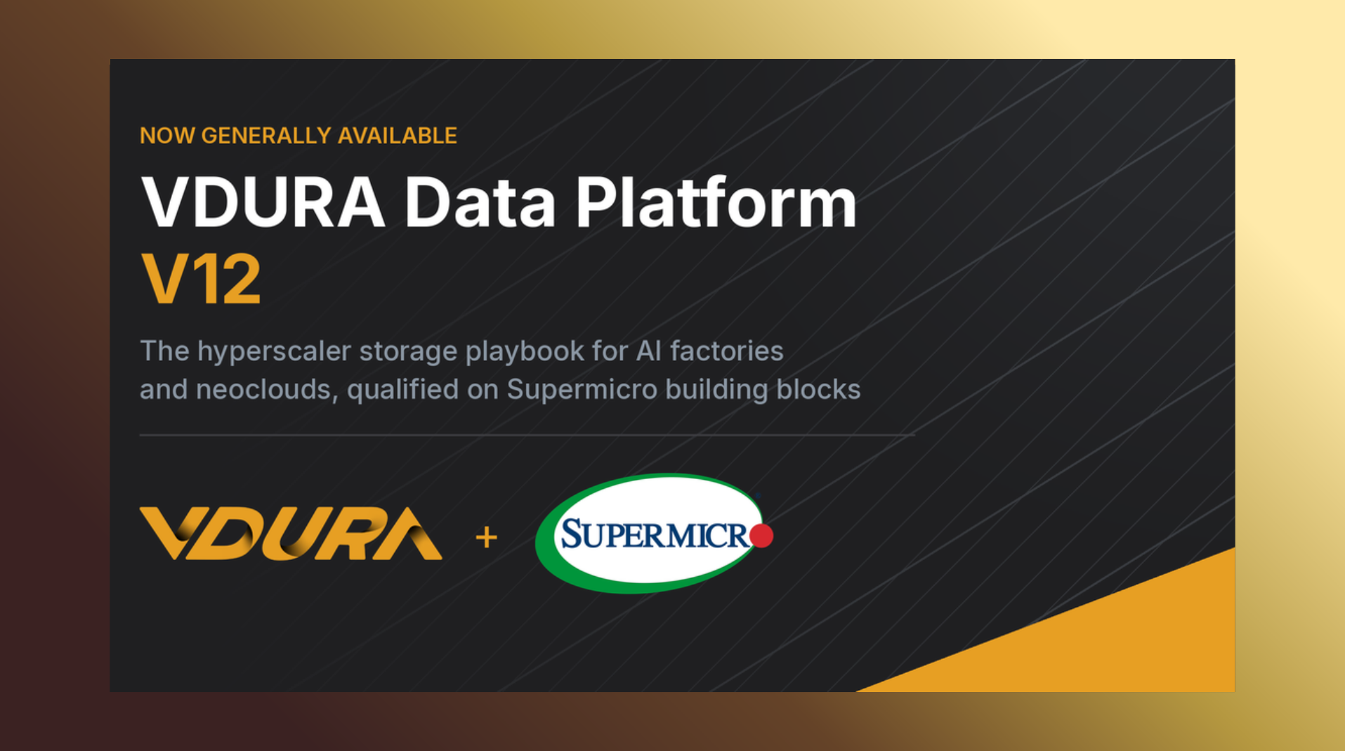VDURA Data Platform V12 Now Generally Available, the Hyperscaler Storage Playbook to AI Factories and Neoclouds on Supermicro