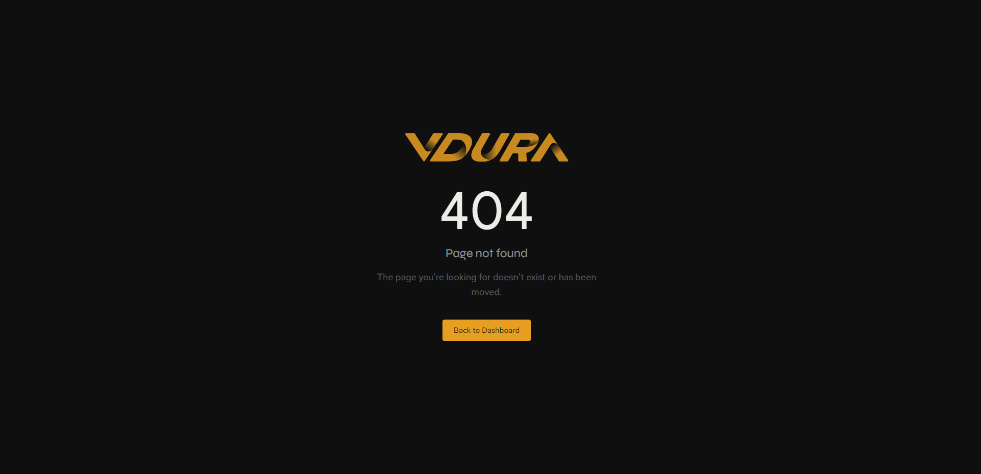 The Page not found screen