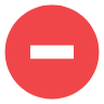 Red circle with a minus sign