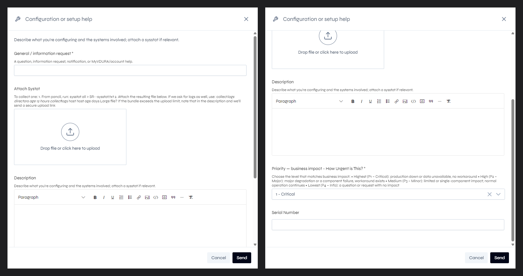 The Configuration or setup help form
