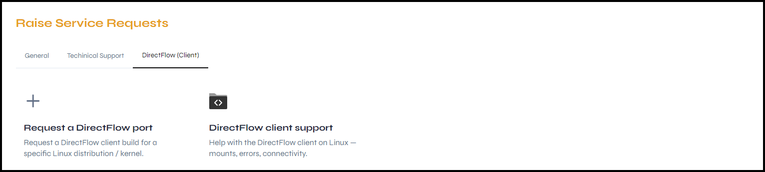 The DirectFlow (Client) tab