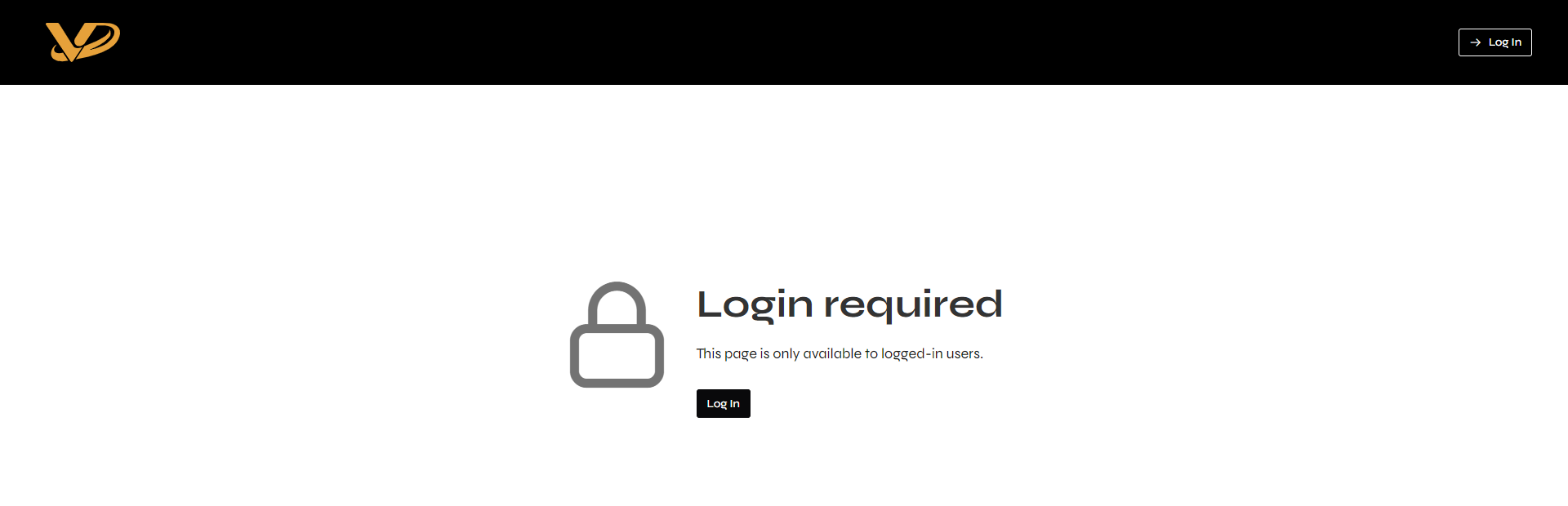 The Login required page